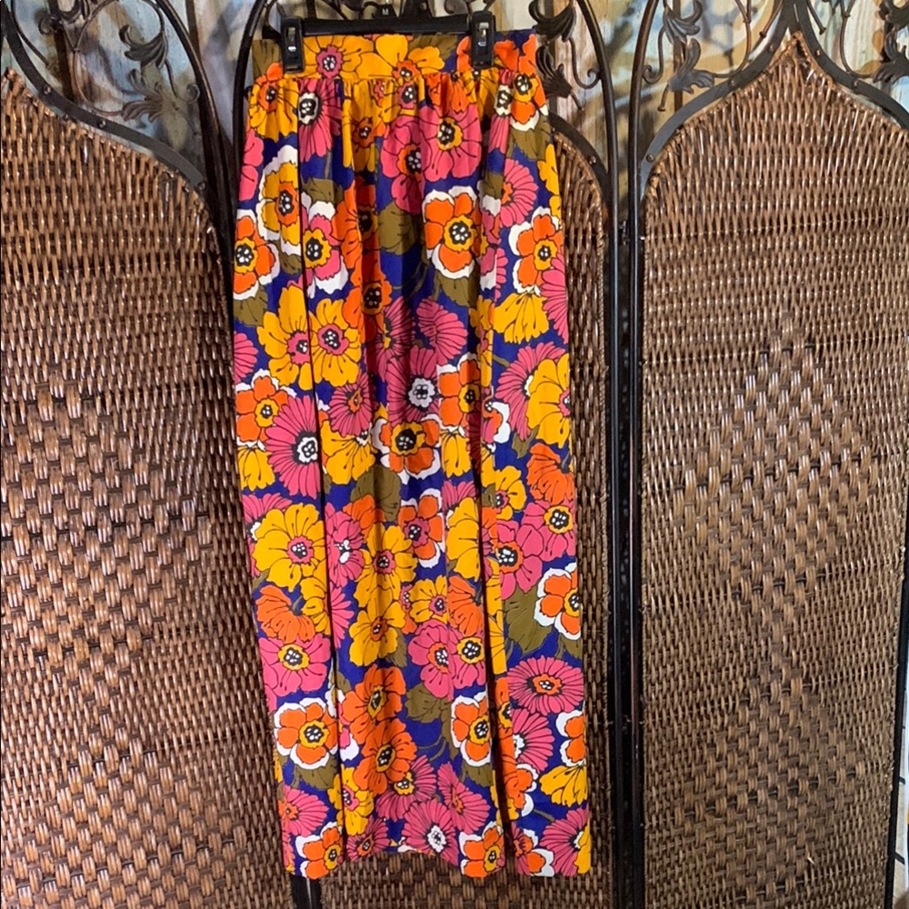 Vintage Dutchmaid Floral Print Maxi Skirt Size 26
